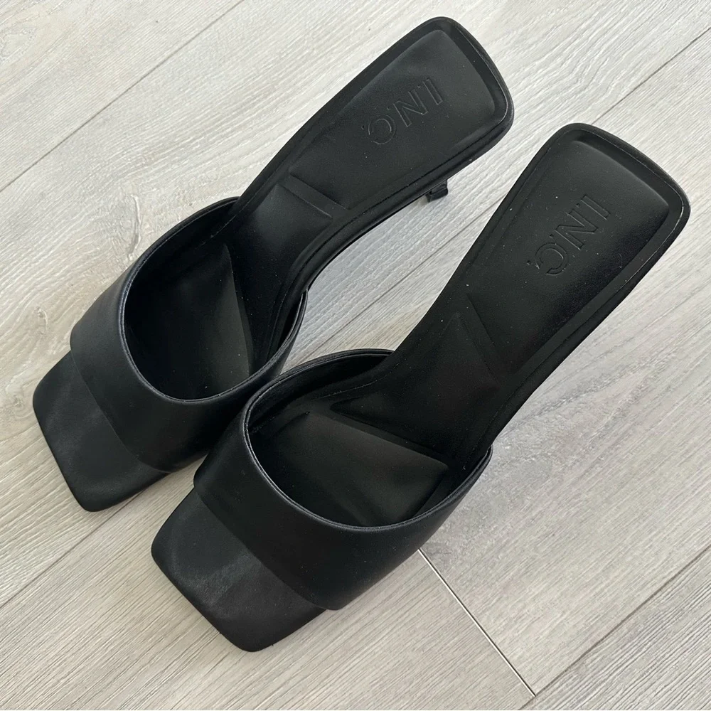INC International Concepts Black Sandals with Open Back - Picture 1 of 5